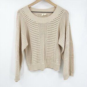 Anthropologie MOTH Reese Kimono Sleeve Crochet Sweater XS Coastal Cowgirl Beach